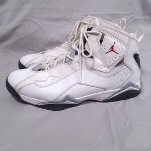Nike Jordan True Flight Sz‎ 13 High Top Basketball Shoes White Cement Sneakers